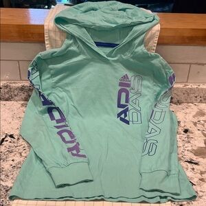 Adidas Lightweight Kids Aqua and Purple Hoodie